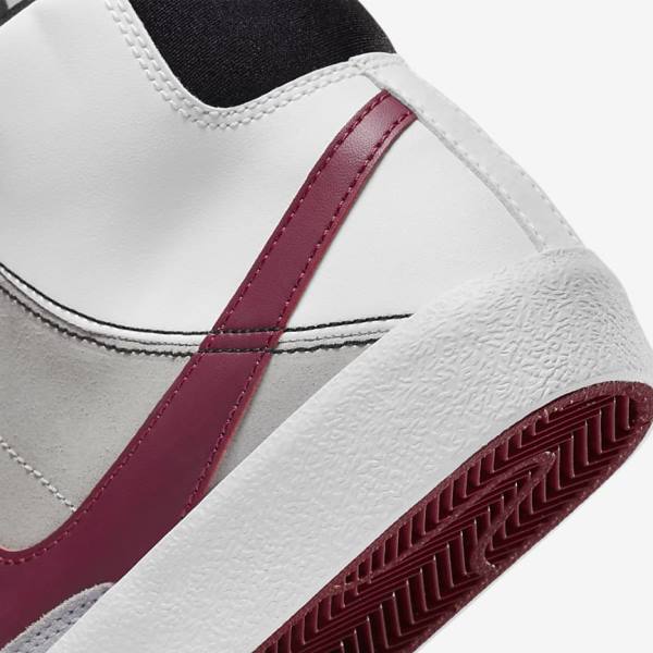 Kids' Nike Blazer Mid 77 SE Dance Older Trainers White / Black / White / Burgundy | NK923XZF