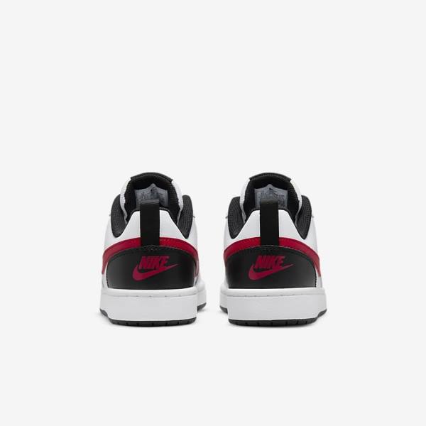 Kids' Nike Court Borough Low 2 Older Trainers White / Black / Red | NK203XTO