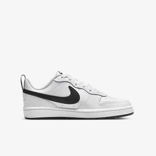 Kids' Nike Court Borough Low 2 Older Trainers White / Black | NK216WBA