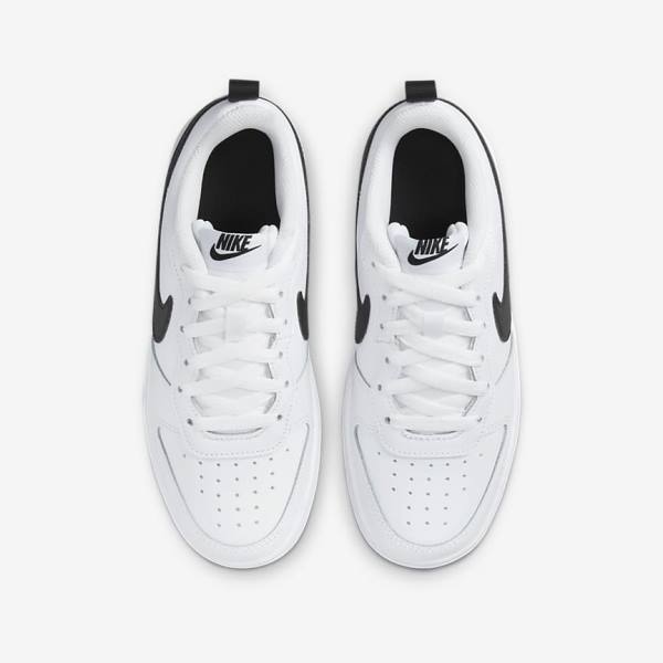 Kids' Nike Court Borough Low 2 Older Trainers White / Black | NK216WBA