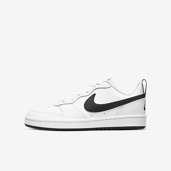 Kids\' Nike Court Borough Low 2 Older Trainers White / Black | NK216WBA