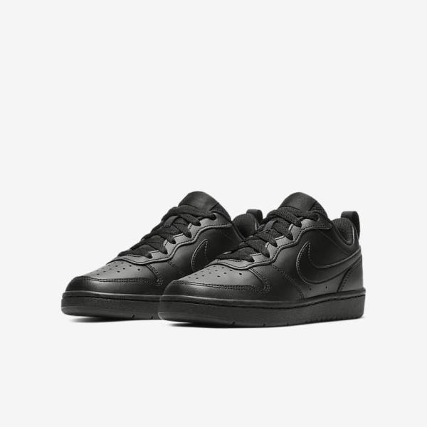 Kids' Nike Court Borough Low 2 Older Trainers Black | NK879UGT