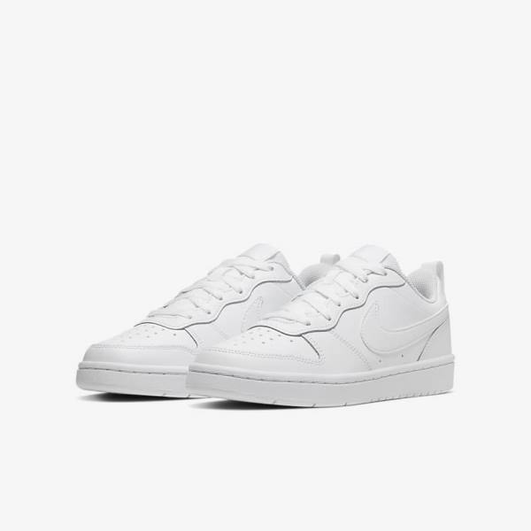 Kids' Nike Court Borough Low 2 Older Trainers White | NK925GVL