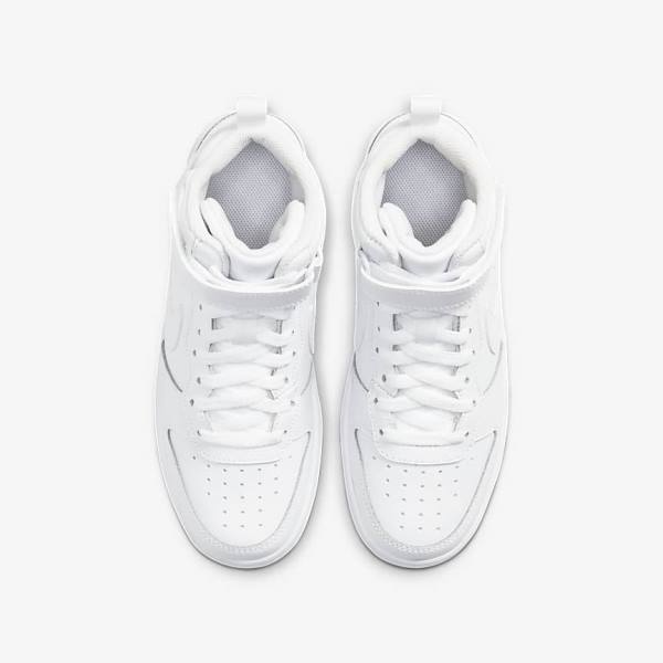 Kids' Nike Court Borough Mid 2 Older Trainers White | NK804KUG