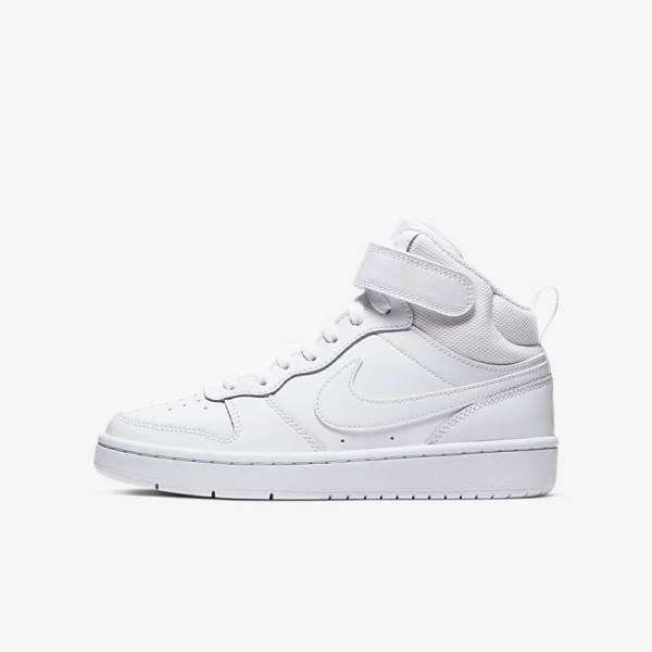 Kids\' Nike Court Borough Mid 2 Older Trainers White | NK804KUG