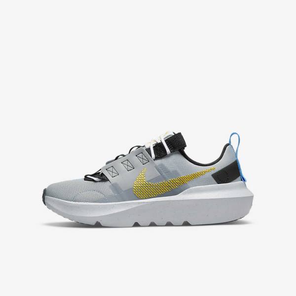 Kids\' Nike Crater Impact Older Trainers Light Grey / Blue / White | NK693GVP