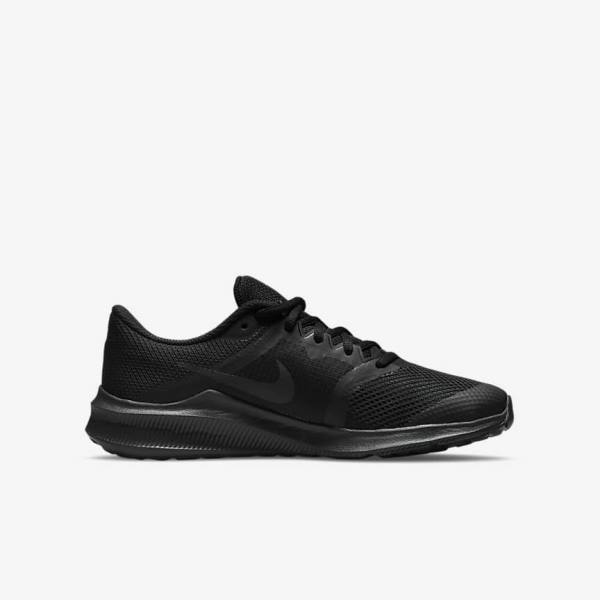 Kids' Nike Downshifter 11 Older Road Trainers Black / Dark Grey | NK475DKF