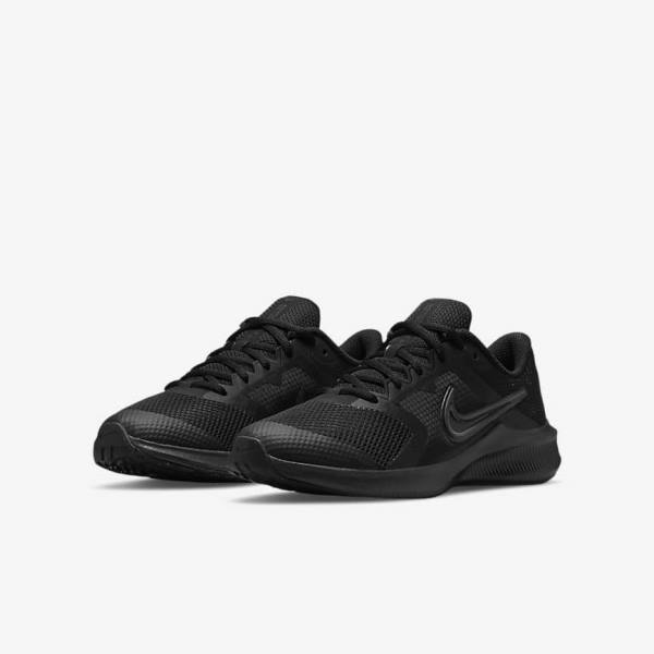 Kids' Nike Downshifter 11 Older Road Trainers Black / Dark Grey | NK475DKF