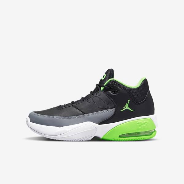 Kids\' Nike Jordan Max Aura 3 Older Trainers Black / Grey / White / Green | NK152BIT