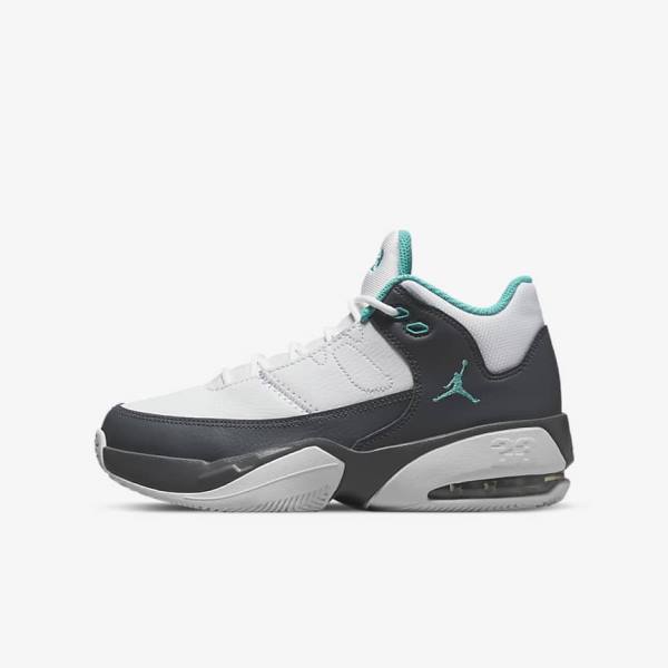 Kids\' Nike Jordan Max Aura 3 Older Trainers White / Grey / Turquoise | NK913UTQ