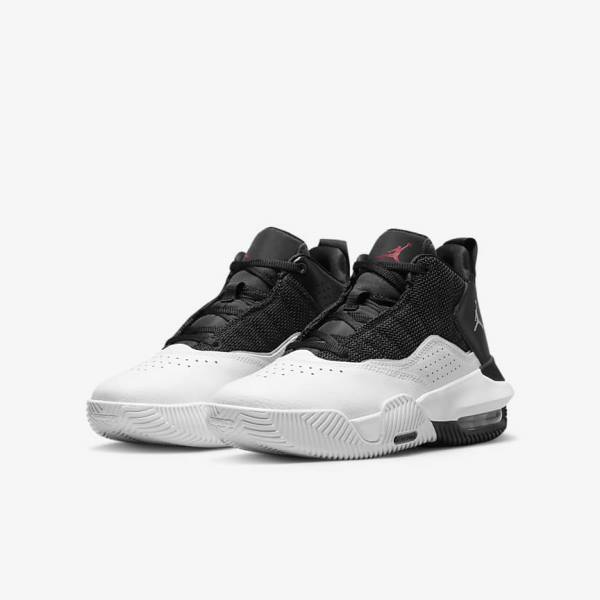 Kids' Nike Jordan Stay Loyal Older Trainers Black / White / Metal Silver / Red | NK754JBQ