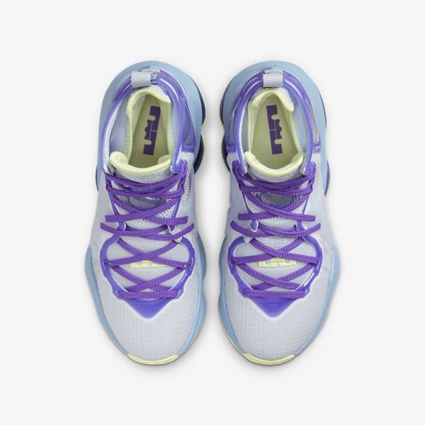 Kids' Nike LeBron 19 Older Basketball Shoes Blue / Purple | NK278NWM