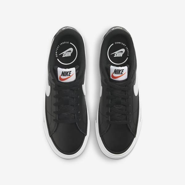 Kids' Nike NikeCourt Legacy Older Trainers Black / Light Brown / White | NK549UTD