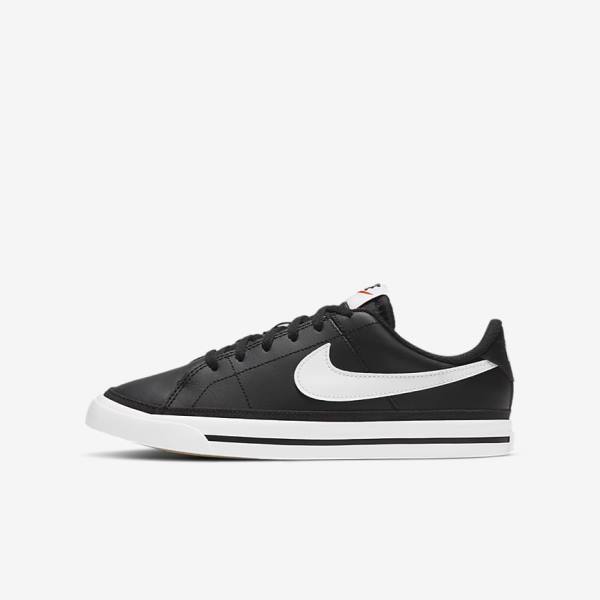 Kids\' Nike NikeCourt Legacy Older Trainers Black / Light Brown / White | NK549UTD