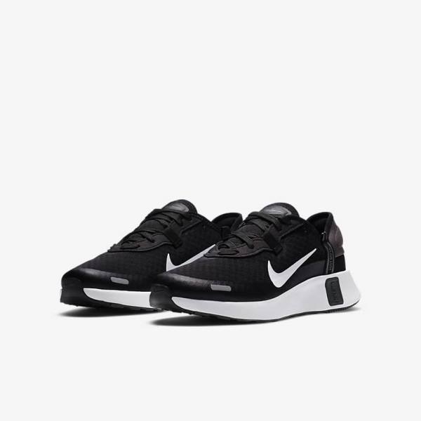 Kids' Nike Reposto Older Running Shoes Black / Dark Grey / White | NK821FTB