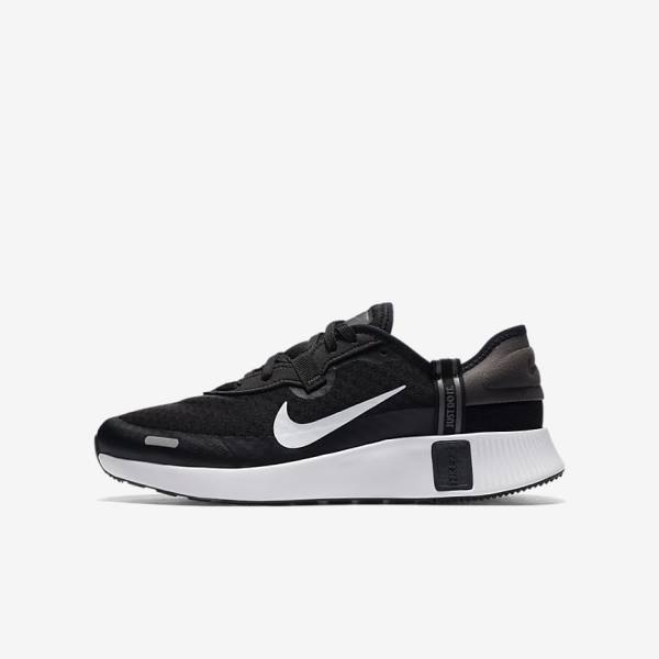 Kids\' Nike Reposto Older Running Shoes Black / Dark Grey / White | NK821FTB