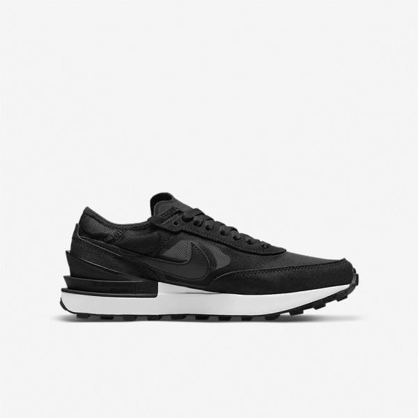 Kids' Nike Waffle One Older Trainers Black / White / Orange / Black | NK790ROP