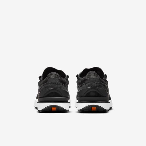 Kids' Nike Waffle One Older Trainers Black / White / Orange / Black | NK790ROP