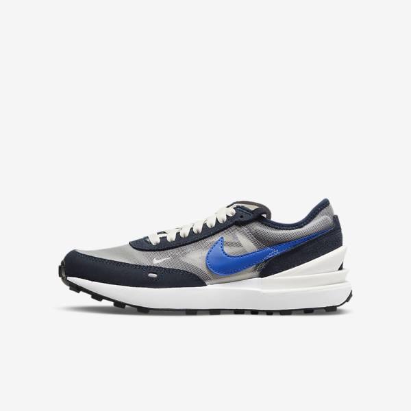 Kids\' Nike Waffle One Older Trainers Dark Obsidian / Black / Royal | NK507IFP