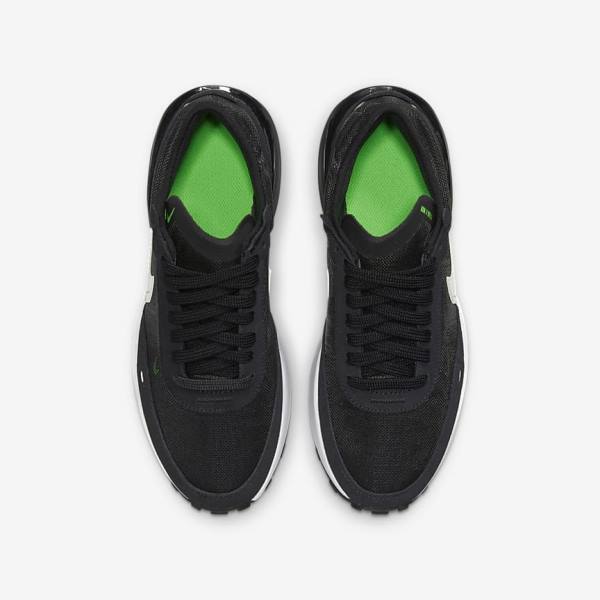 Kids' Nike Waffle One Older Trainers Dark Grey / Black / Green | NK509LNK