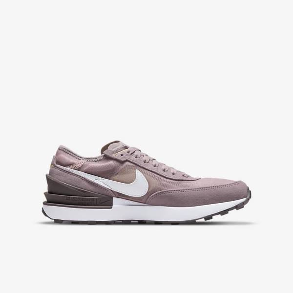 Kids' Nike Waffle One Older Trainers Pink / Light Purple / White | NK580TSI