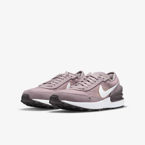 Kids' Nike Waffle One Older Trainers Pink / Light Purple / White | NK580TSI