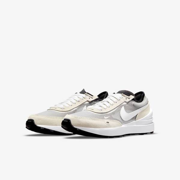 Kids' Nike Waffle One Older Trainers White / Black / Orange | NK742JCH