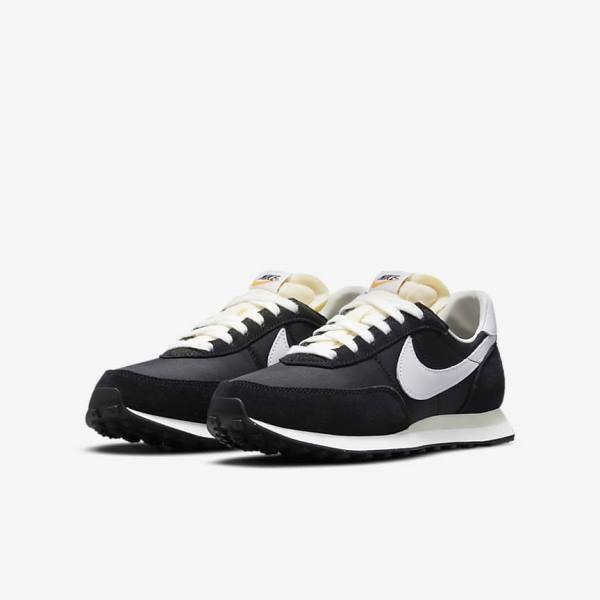 Kids' Nike Waffle Trainer 2 Older Trainers Black / Orange / White | NK830XDT