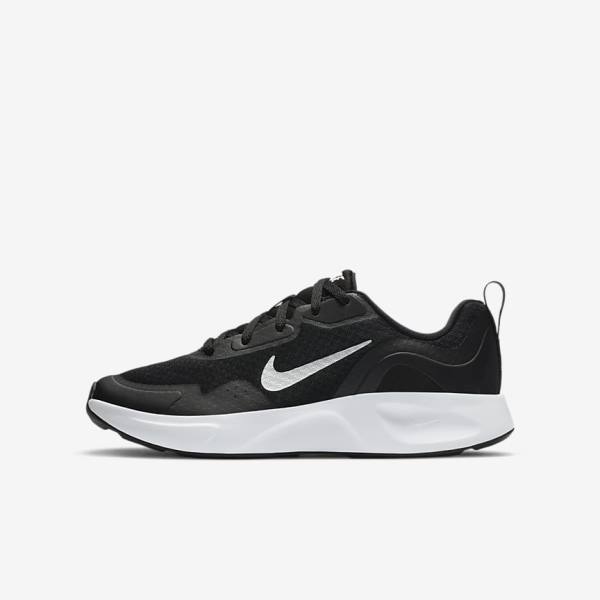 Kids\' Nike WearAllDay Older Trainers Black / White | NK716BWH