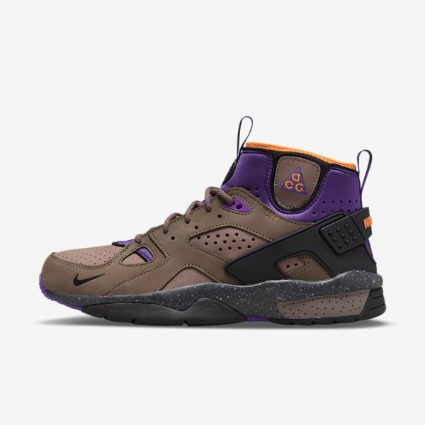 Men\'s Nike ACG Air Mowabb Trainers Brown / Purple / Light | NK619VJT