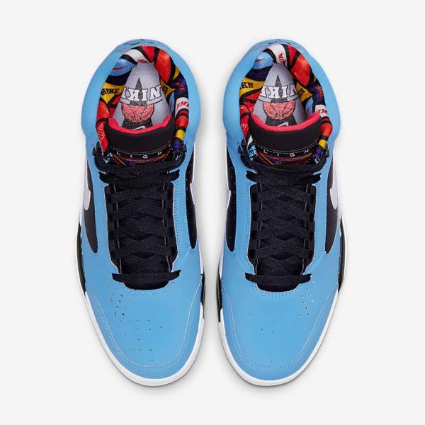 Men's Nike Air Flight Lite Mid Trainers Blue / Red / Green / White | NK602CEL