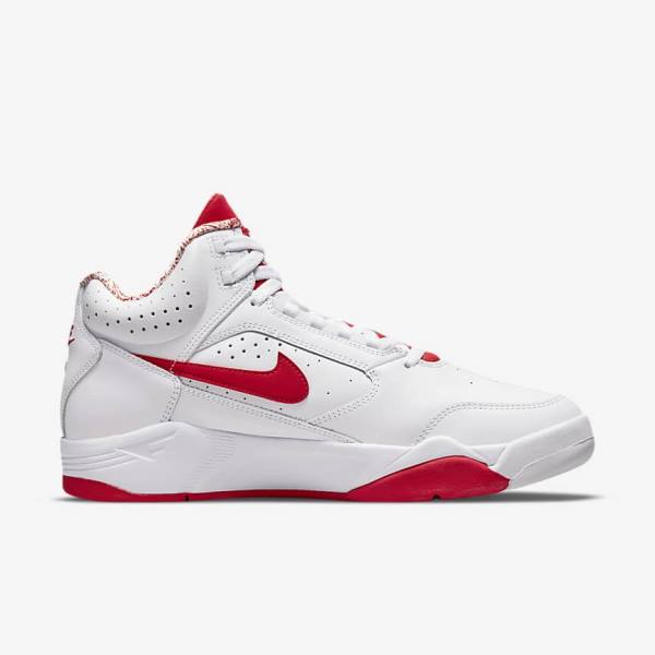 Men's Nike Air Flight Lite Mid Trainers White / Red | NK792OUL