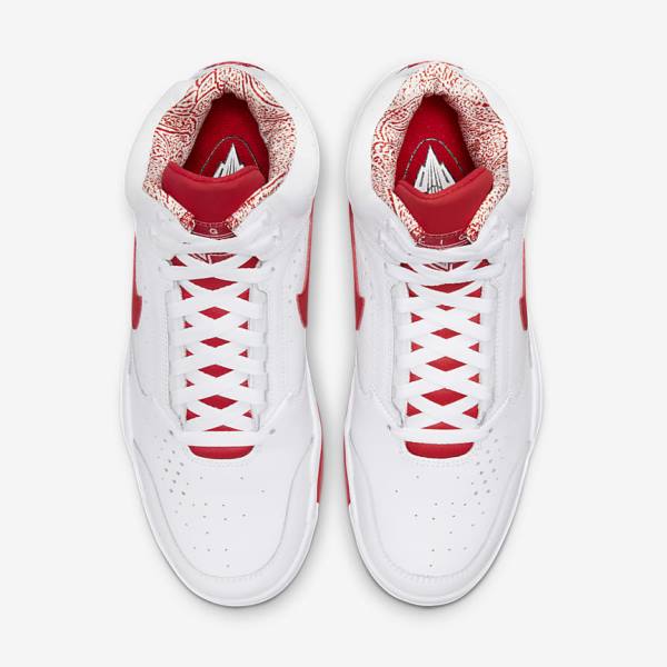 Men's Nike Air Flight Lite Mid Trainers White / Red | NK792OUL