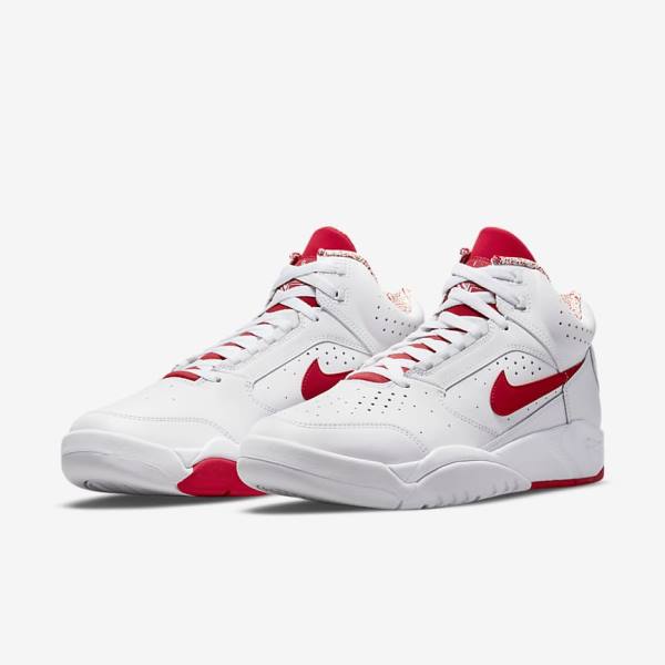 Men's Nike Air Flight Lite Mid Trainers White / Red | NK792OUL