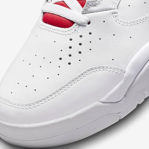 Men's Nike Air Flight Lite Mid Trainers White / Red | NK792OUL