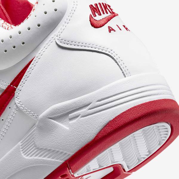 Men's Nike Air Flight Lite Mid Trainers White / Red | NK792OUL