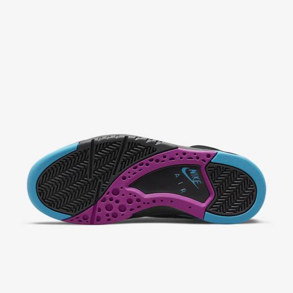 Men's Nike Air Flight Lite Mid Trainers Black / Turquoise / Red Purple / Black | NK841LFA