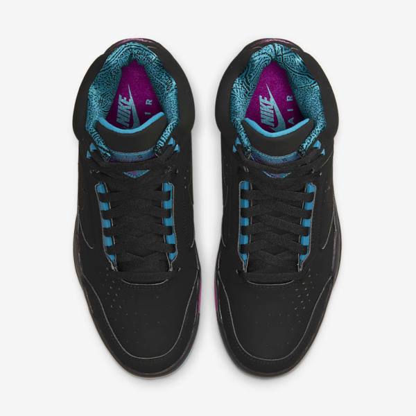 Men's Nike Air Flight Lite Mid Trainers Black / Turquoise / Red Purple / Black | NK841LFA