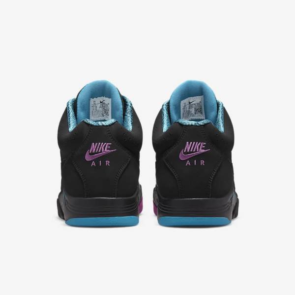 Men's Nike Air Flight Lite Mid Trainers Black / Turquoise / Red Purple / Black | NK841LFA