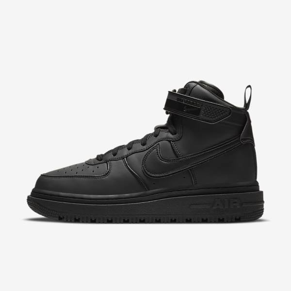 Men\'s Nike Air Force 1 Boot Trainers Black / Dark Grey / White | NK845KLH