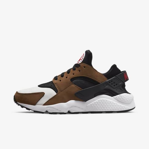 Men\'s Nike Air Huarache LE Trainers Black / White / Red | NK310UXA