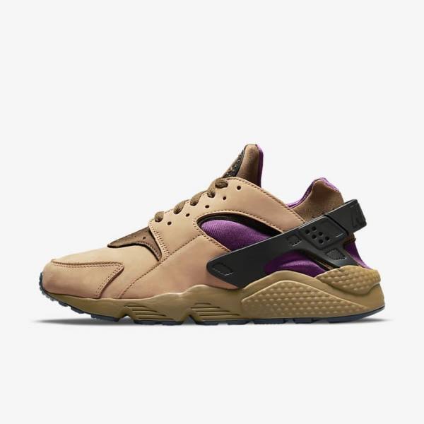 Men\'s Nike Air Huarache LE Trainers Black / Brown | NK752XEQ