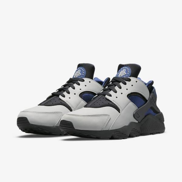 Men's Nike Air Huarache LE Trainers Grey / Black / Navy | NK170LXJ