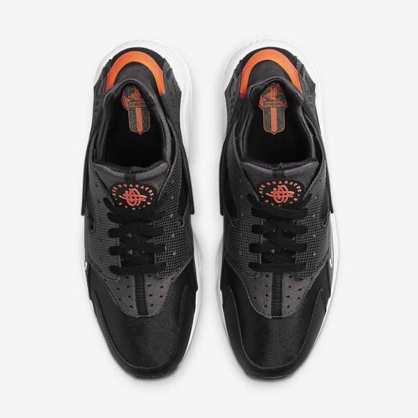 Men's Nike Air Huarache Trainers Black / Orange / Grey / White | NK453JUR