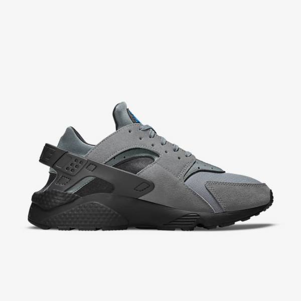 Men's Nike Air Huarache Trainers Grey / Light Blue / Black / Metal Silver | NK893VIX