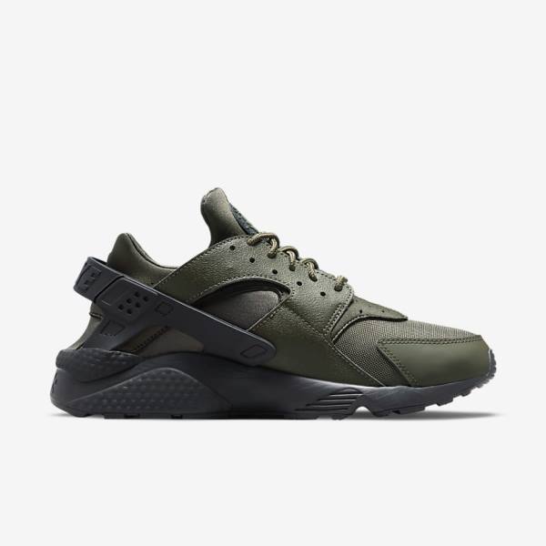 Men's Nike Air Huarache Trainers Khaki / Black / Gold / Khaki | NK487AJU