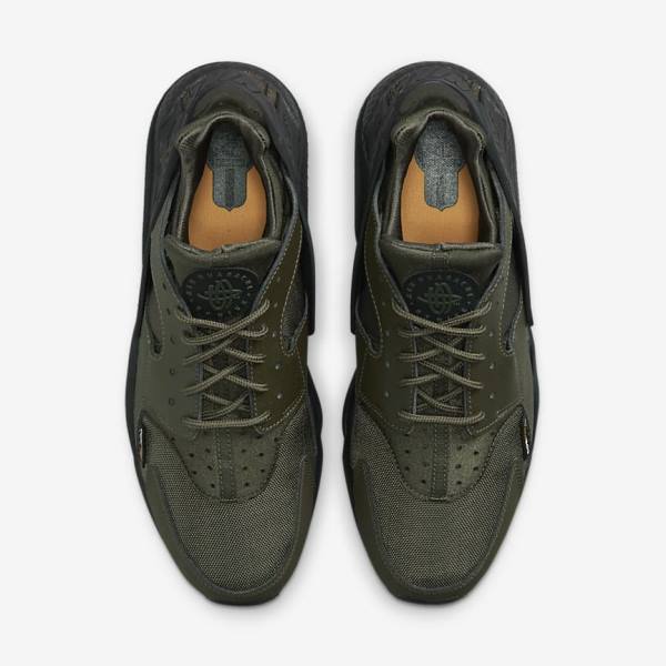 Men's Nike Air Huarache Trainers Khaki / Black / Gold / Khaki | NK487AJU