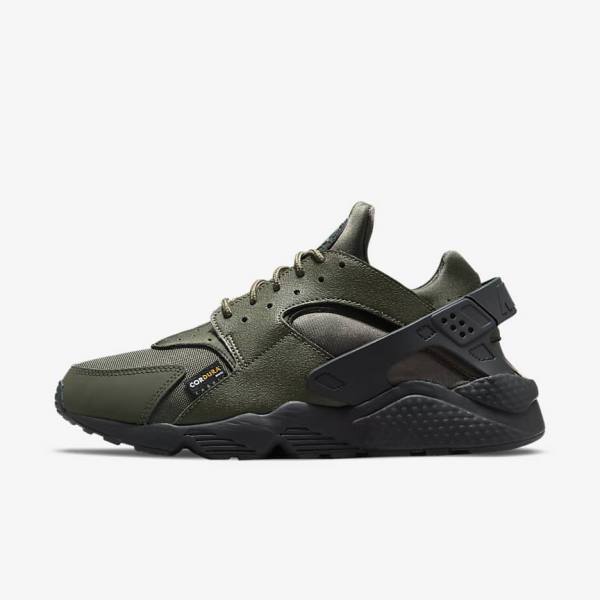 Men\'s Nike Air Huarache Trainers Khaki / Black / Gold / Khaki | NK487AJU