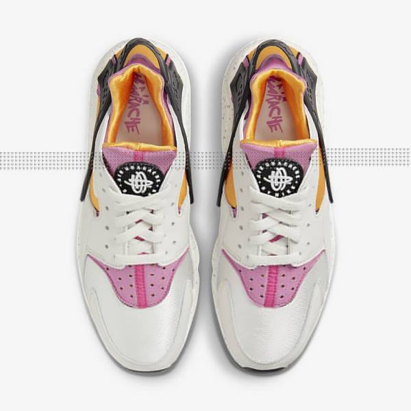 Men's Nike Air Huarache Trainers Light Beige / Gold / Black / Pink | NK476YOK