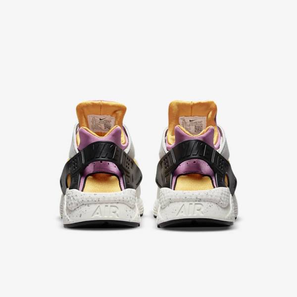 Men's Nike Air Huarache Trainers Light Beige / Gold / Black / Pink | NK476YOK